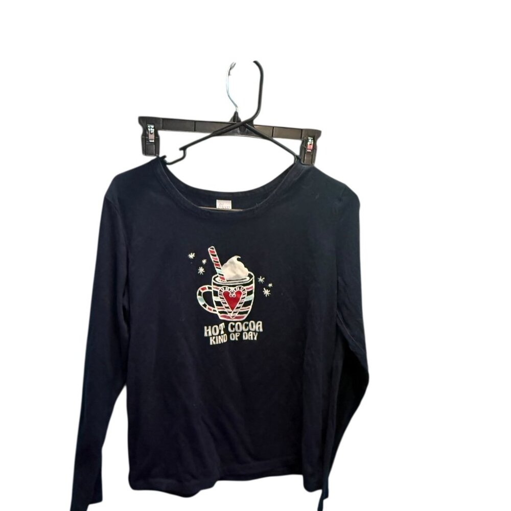 Sleep Chic “Hot Cocoa Kind of Day” Long-Sleeve Shirt – Size Medium